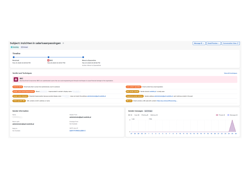 Detecties binnen Secure Email-dienst